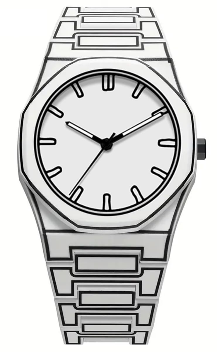FANMIS Men's Anime-Inspired Watch Fashion Sketch Wristwatch Minimalist Creative Wormhole Design Stylish and Durable Timepiece for Men's Sports Watch (B White) - Image 1