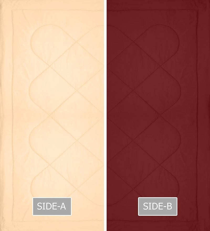 KEA KEA Microfibre Reversible Double Bed King Size ComforterDuvet for All WeatherPeach Maroon 250 GSMComforter Double  - Image 4