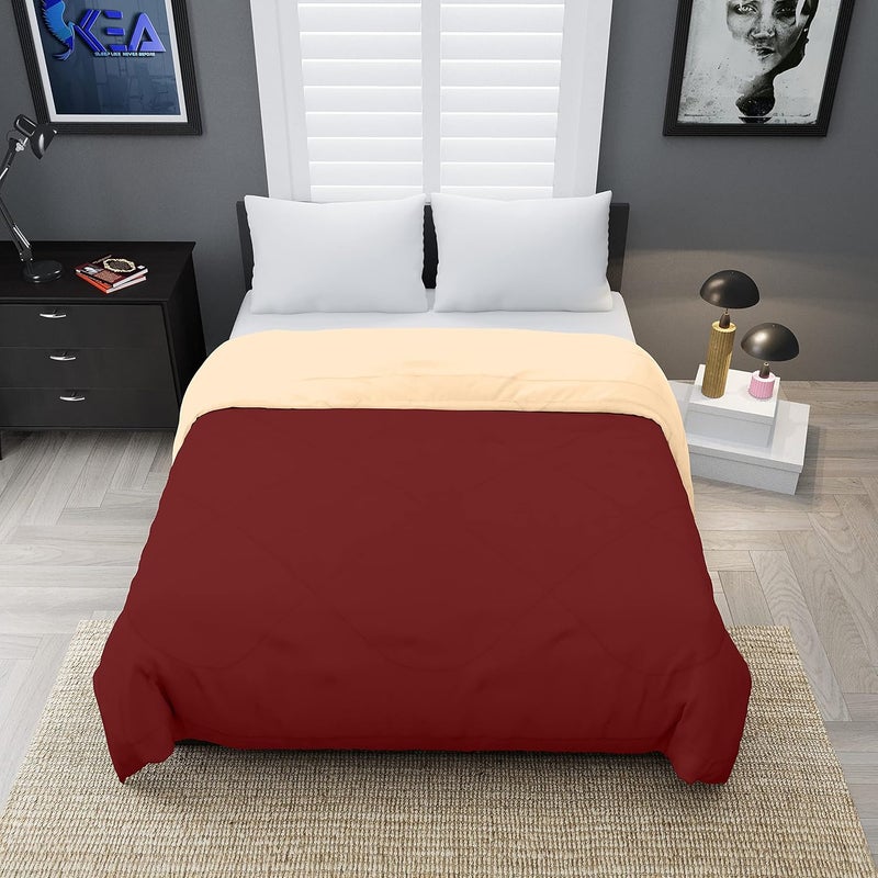 KEA KEA Microfibre Reversible Double Bed King Size ComforterDuvet for All WeatherPeach Maroon 250 GSMComforter Double  - Image 2