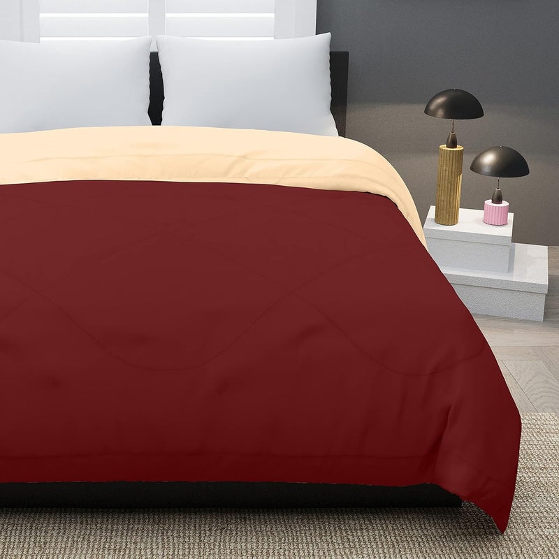 KEA KEA Microfibre Reversible Double Bed King Size ComforterDuvet for All WeatherPeach Maroon 250 GSMComforter Double  - Image 5
