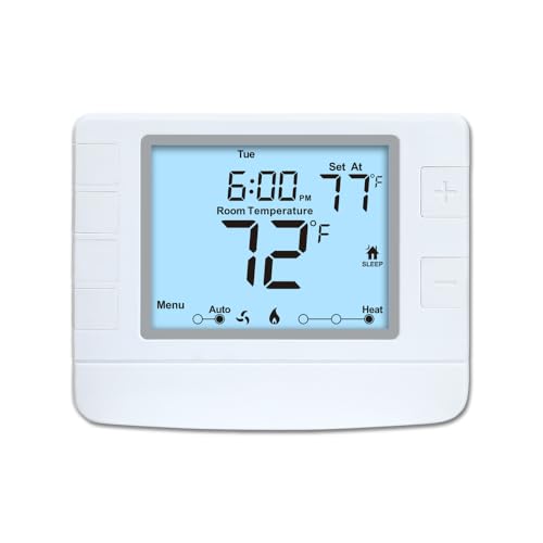 XuLuaba Programmable Thermostat for House, 1 Heat/1 Cool, Extra Large Display, White Backlight - Image 1