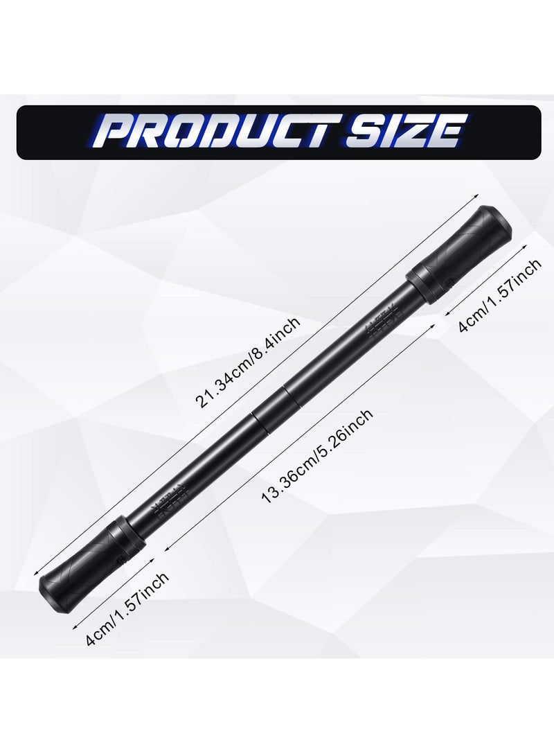 2 Pieces Finger Spinning Pen, Rolling Pen Game Stunt Pen with Tutorial, Release Stress Training Brain for Kids Adult Students Beginners (Black and Silver)