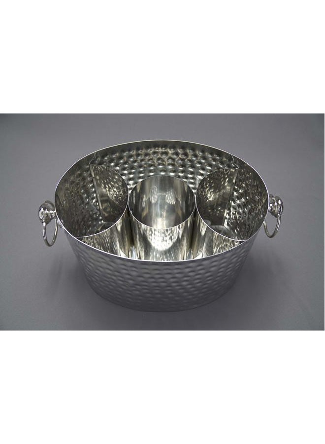 Chic Chill Handcrafted Artisan 3 bottle Champagne and Wine Chiller Silver - Image 3