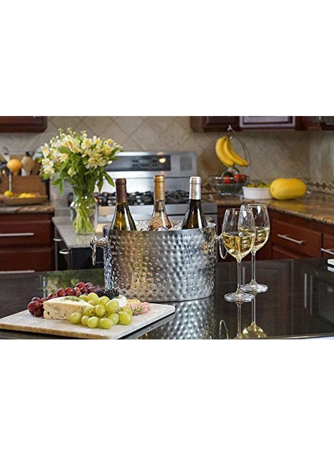 Chic Chill Handcrafted Artisan 3 bottle Champagne and Wine Chiller Silver - Image 4