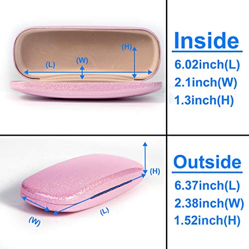 RayLove Unisex Hard Shell Eyeglasses Cases, Protective Case For Glasses(Bright Pink) - Image 3