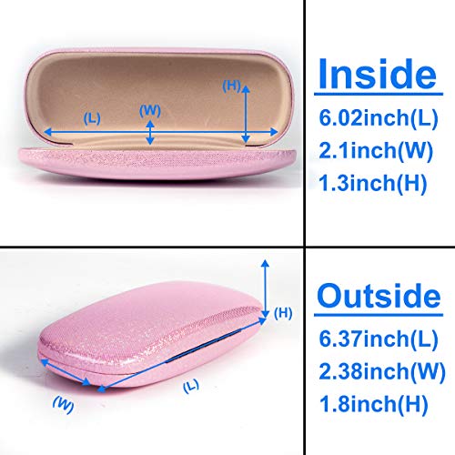 RayLove Unisex Hard Shell Eyeglasses Cases, Protective Case For Glasses(Bright Pink) - Image 2
