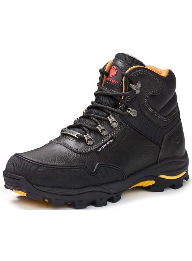 SUREWAY Men's 6" Soft/Steel Toe Heavy Duty Waterproof Work Boot - Leather,Lace Up,Oil/Slip Resistant Dual-Density Comfortable EH Construction Industrial Ankle Safety Men Work Boots,Roofing, Hunting, - Image 1