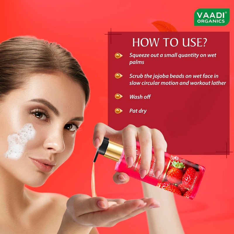 Bug proof seal Skin Exfoliating Organic Strawberry Scrub Face Wash with Mulberry Extract, 250ml/ 8.45 fl oz. Upgraded general material - Image 2