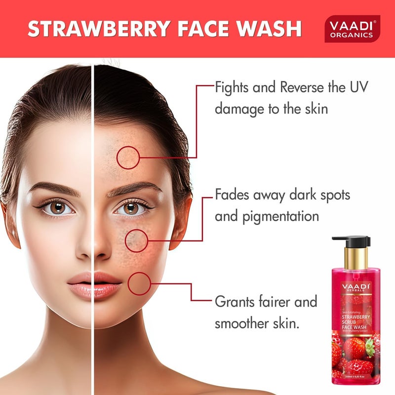Bug proof seal Skin Exfoliating Organic Strawberry Scrub Face Wash with Mulberry Extract, 250ml/ 8.45 fl oz. Upgraded general material - Image 1