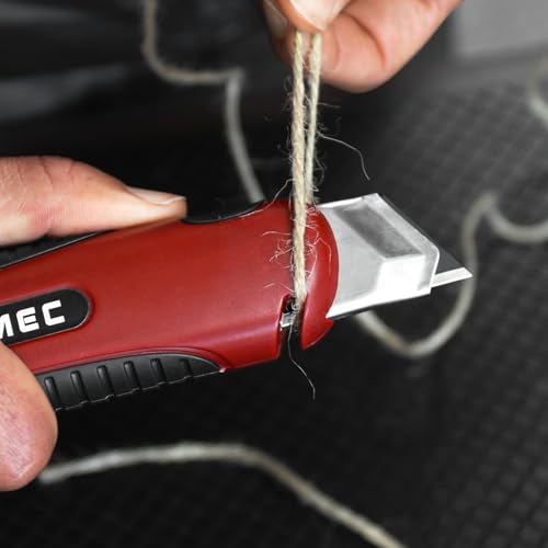 HAUTMEC 25mm Utility Knife Set, Heavy Duty Auto-Lock, Retractable Box Cutter, Wire Stripper Design, with extra 10pcs Ultra sharp Snap-off Sharp Blades HT0205-KN - Image 4