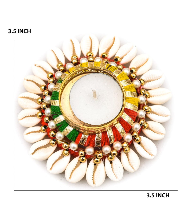 Evisha Unique Tea Light Candles Holder Set with Decorative Diya Tealight Candle Holder for Home Decoration - Handcrafted Diwali Decoration (4 Pcs) Kodi-1 - Image 2
