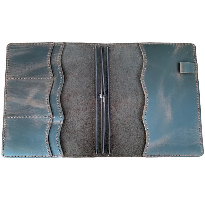 newestor Travelers Notebook Cover with Inner Pockets, Card Slots and Pen Holder, B6 Size, Dark Brown - Image 2