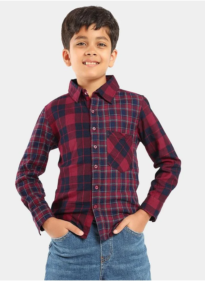 LILPICKS Checks Printed Full Sleeves Shirt
