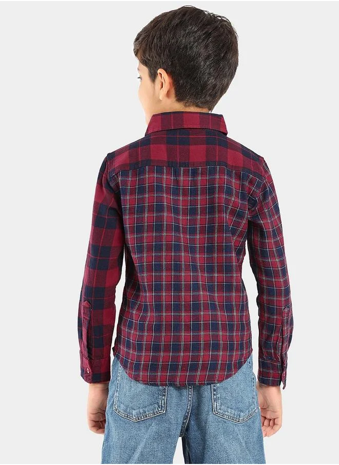 LILPICKS Checks Printed Full Sleeves Shirt