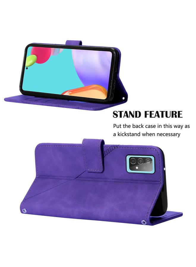 S-TOP Case For Samsung Galaxy A52 4G / 5G Crossbody 3D Embossed Flip Leather Phone Case - Image 5