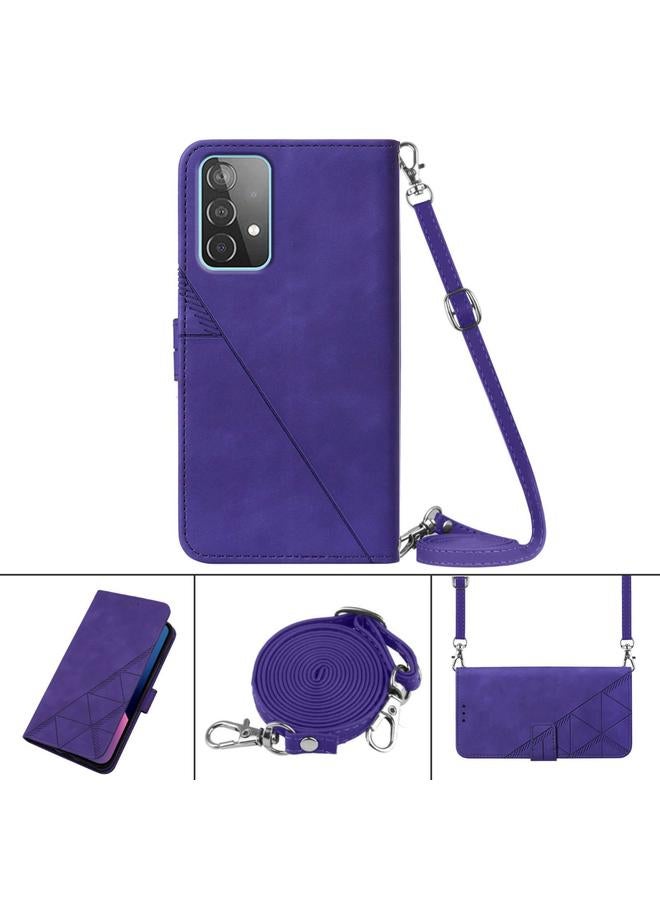 S-TOP Case For Samsung Galaxy A52 4G / 5G Crossbody 3D Embossed Flip Leather Phone Case - Image 3