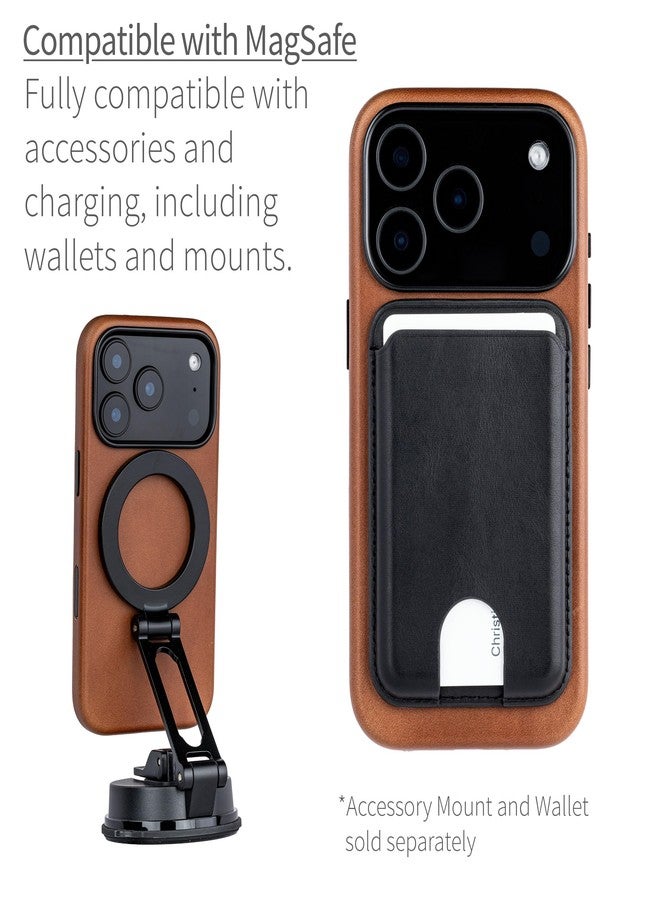 Dockem Genuine Leather Case for iPhone 17 Pro Compatible with MagSafe with Capacitive Camera Control Button (MSGL, Brown) - Image 5