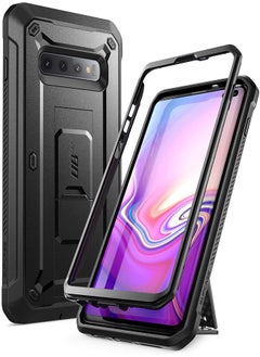 SUPCASE [Unicorn Beetle Pro Series] Case Designed For Samsung Galaxy S10 Plus (2019 Release), Full-Body Dual Layer Rugged Holster & Kickstand Case, Without Built-in Screen Protector - Black