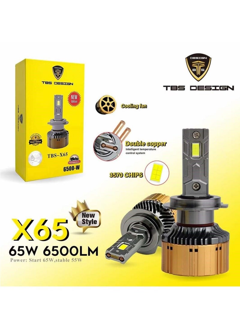 TBS DESIGN 2 Pieces 9005 1300W LED Headlight Bulb Assembly 13000 Lumens Xtreme Bright With Color Temperature 6500K 