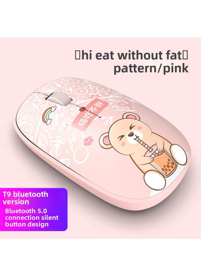 Generic - Direct Bluetooth Wireless Mouse Mute Rechargeable Cartoon Cute Girl Desktop Laptop Office-Color:Bluetooth Version [full Of Vitality] Purple - Image 1