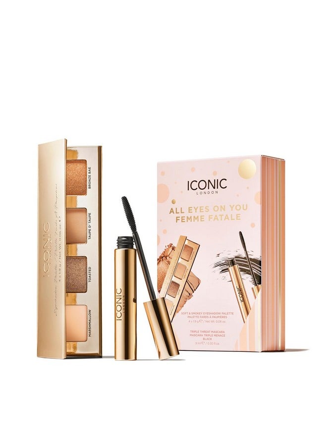 ICONIC LONDON - ICONIC LONDON All Eyes on You Gift Set | Includes Triple Threat Mascara and Soft & Smokey Eyeshadow Palette - Image 1