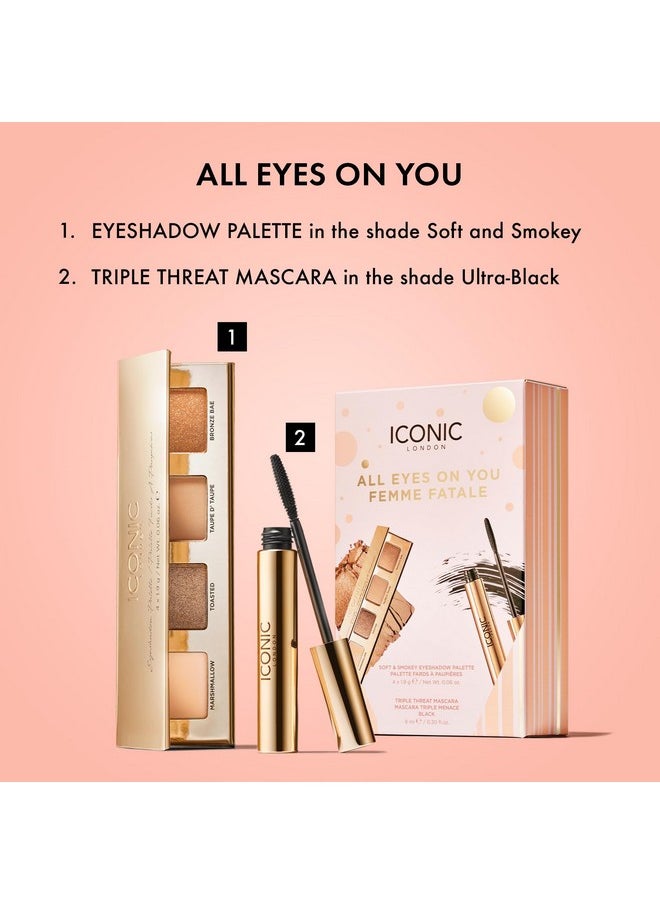 ICONIC LONDON - ICONIC LONDON All Eyes on You Gift Set | Includes Triple Threat Mascara and Soft & Smokey Eyeshadow Palette - Image 1