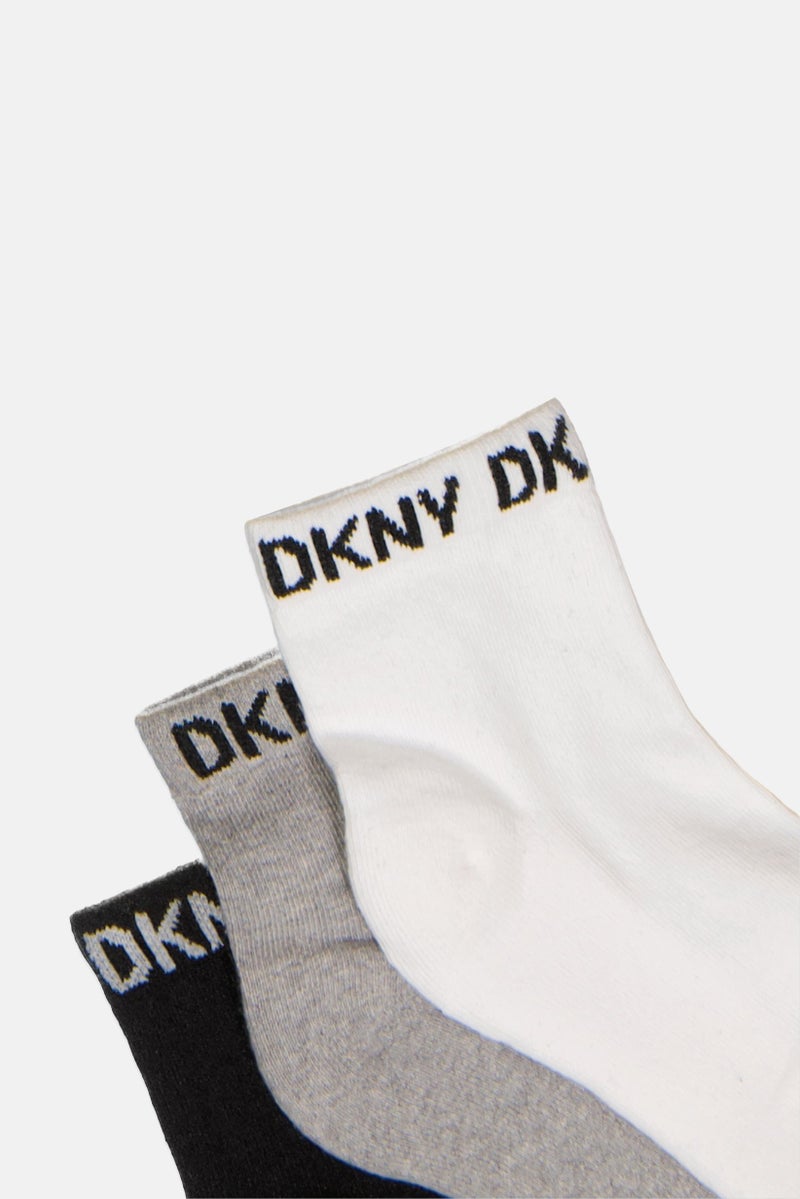DKNY Kids Boy 6 Pair Brand Logo Ankle Socks, Multicolor - Image 2