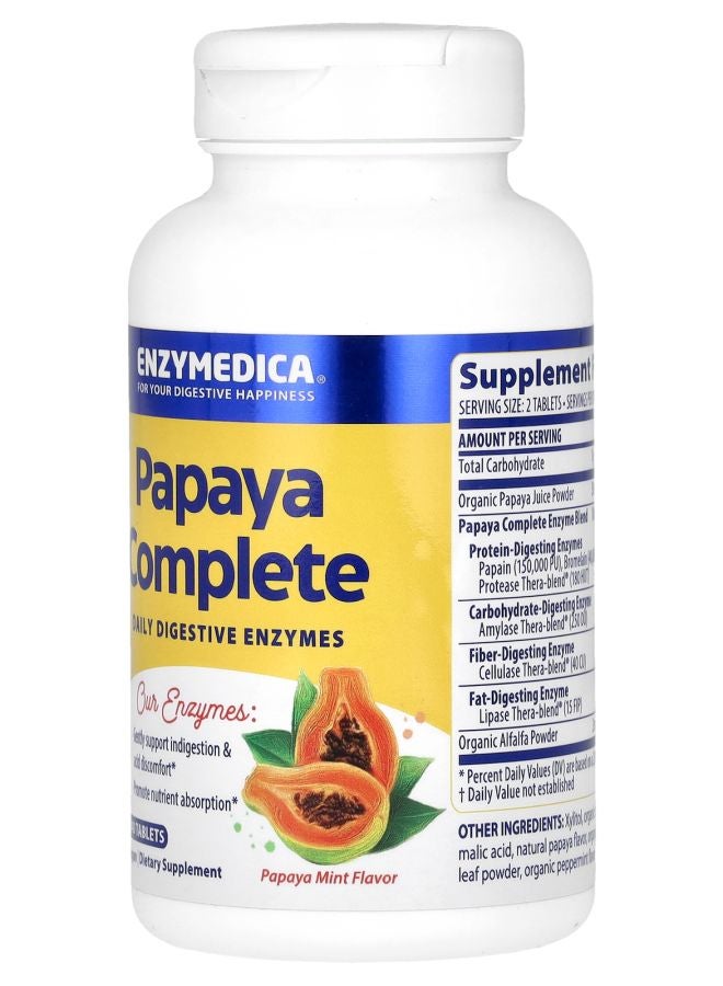 ENZYMEDICA Papaya Complete Papaya Mint 240 Tablets - Image 2