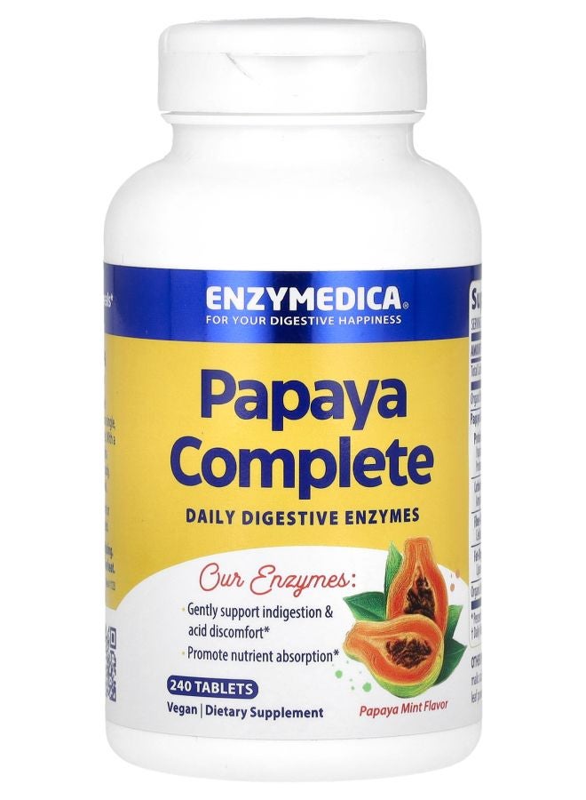 ENZYMEDICA Papaya Complete Papaya Mint 240 Tablets - Image 1