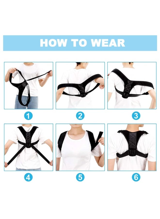 Posture Corrector Back Brace for Women and Men, Adjustable Shoulder Straightener Support Belt, Neck and Back Pain Relie - Image 4