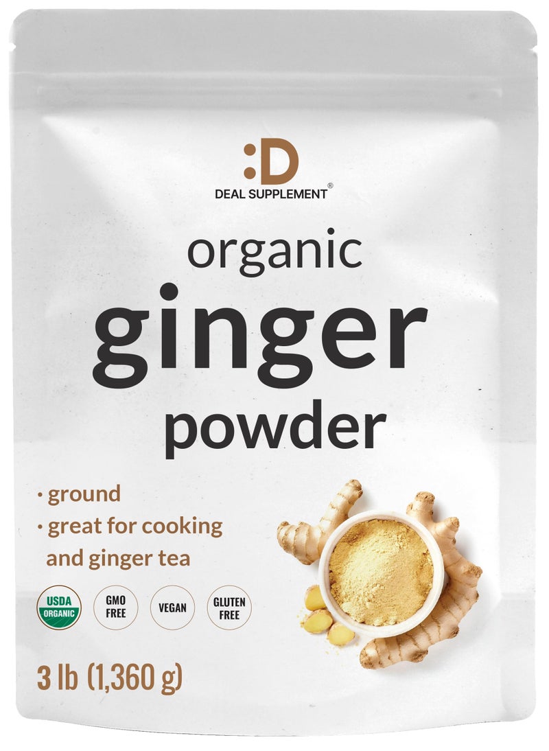 DEAL SUPPLEMENT Organic Fresh Ginger Powder 3lbs  Finely Ground for Easy Mixing Raw Ginger Spice Flavor Indian Origin  Great for Chews Tea Candy  Juice  NonGMO Filler Free - Image 3