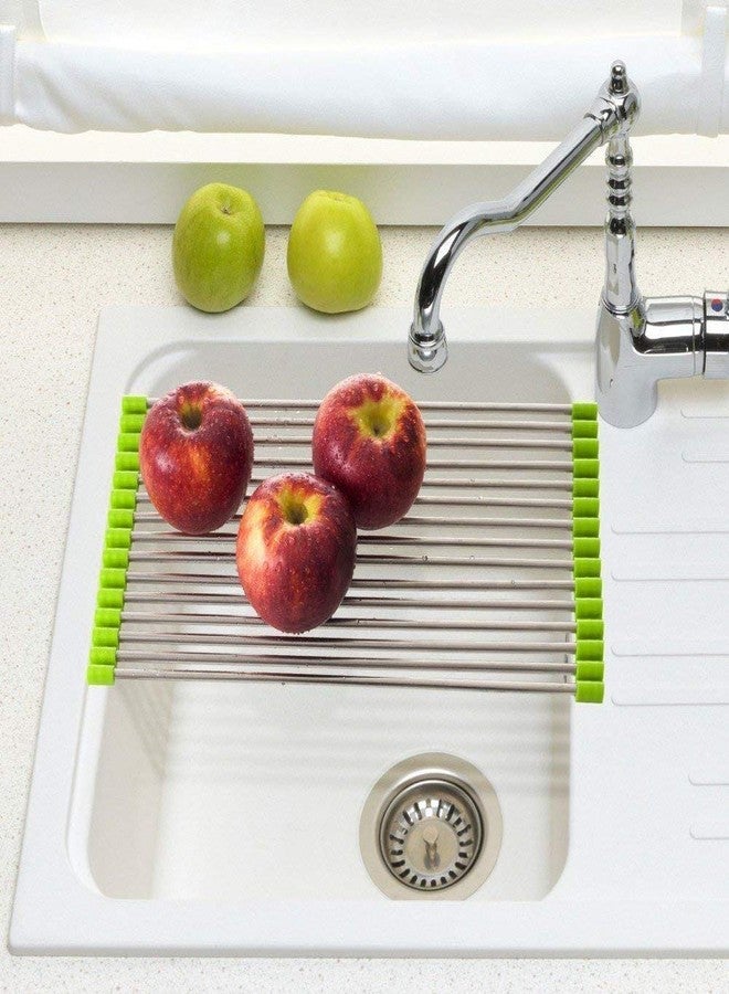 MOSHTU Stainless Steel Kitchen Sink Crockery Vegetable Wash Utensils Dish Drying Folding Drain Rack - Image 1