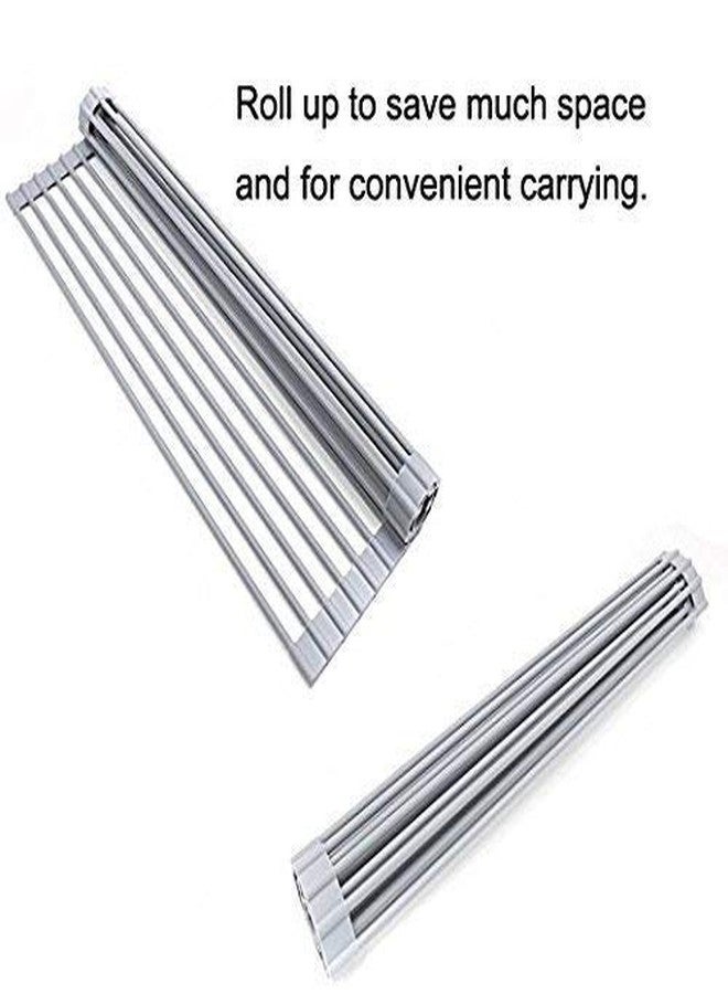 MOSHTU Stainless Steel Kitchen Sink Crockery Vegetable Wash Utensils Dish Drying Folding Drain Rack - Image 3