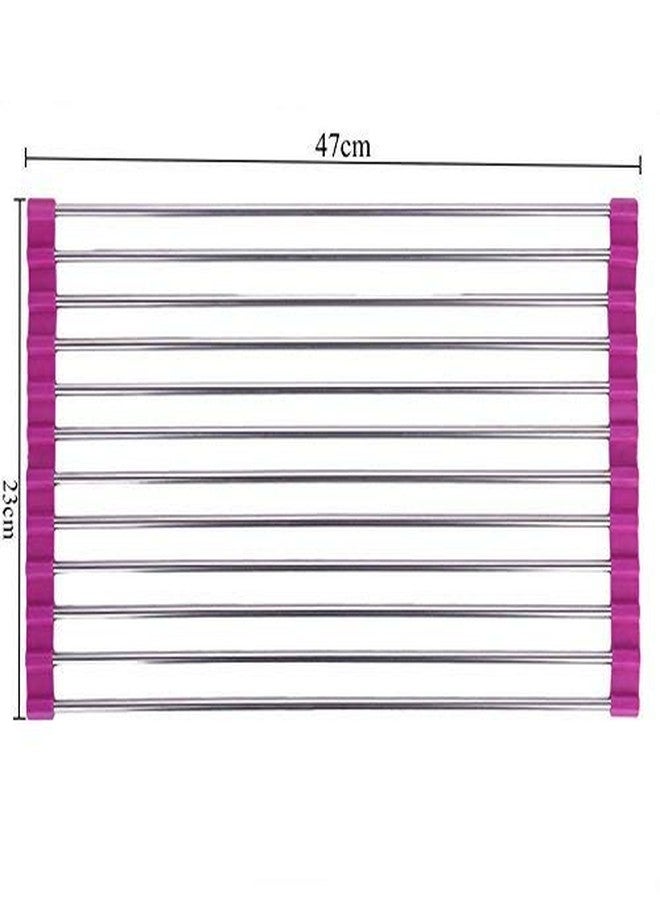 MOSHTU Stainless Steel Kitchen Sink Crockery Vegetable Wash Utensils Dish Drying Folding Drain Rack - Image 2