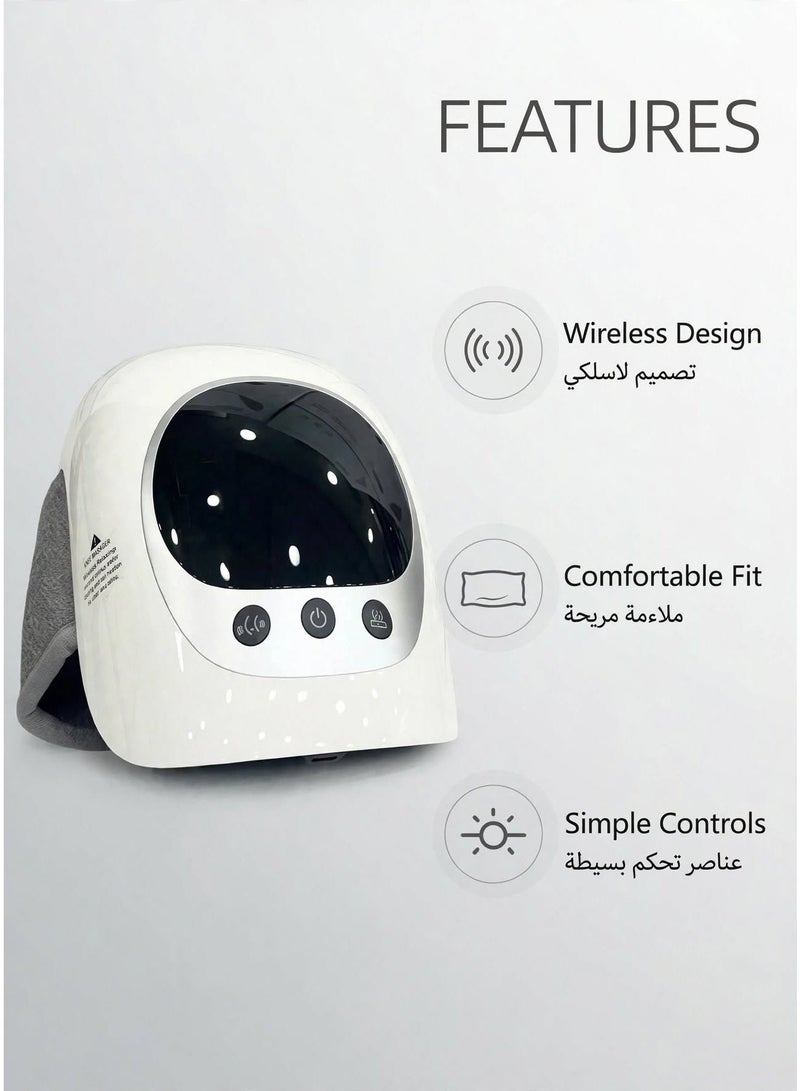 إلترازون ST1102 Wireless Knee Massager with Heat Therapy, Vibration Massage and Red Light Function, Cordless Knee Relaxation Device for Daily Comfort and Muscle Relaxation – White - Image 2