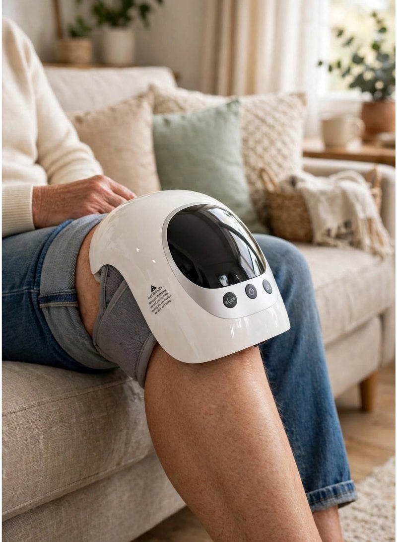 إلترازون ST1102 Wireless Knee Massager with Heat Therapy, Vibration Massage and Red Light Function, Cordless Knee Relaxation Device for Daily Comfort and Muscle Relaxation – White - Image 4