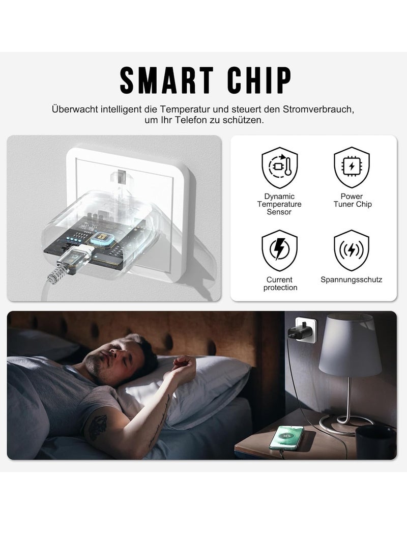 ELTRAZONE - Fast Charger for Samsung Galaxy S24 S23 Ultra S23+ S23 S22 Ultra S22+ S22 S21 Ultra S21+ S21 A54 A53 A52 A32 25W USB C Plug with 1.5M Type C Cable Adaptive Fast Charging, Folding Plug - Image 1