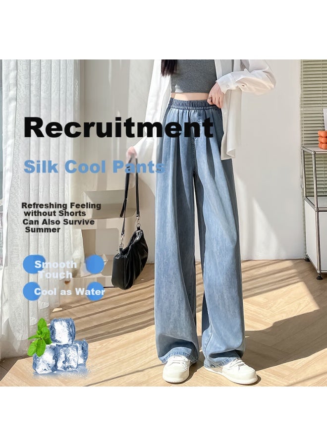 Yishangmei Women's New Spring And Autumn High-waisted Slim Straight Jeans With A Sense Of Drape And Wide-leg Pants - Image 2