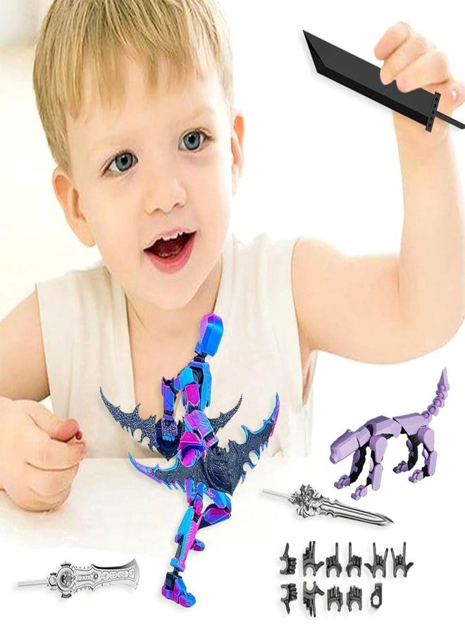 Vihaanta Dummy 13, T13 Action Figure, Action Figure,3D Printed T13 Multi-Jointed Movable, Dummy Hand Painted Figure, Desktop Decorations Game Gifts, (Laser Purple) - Image 5