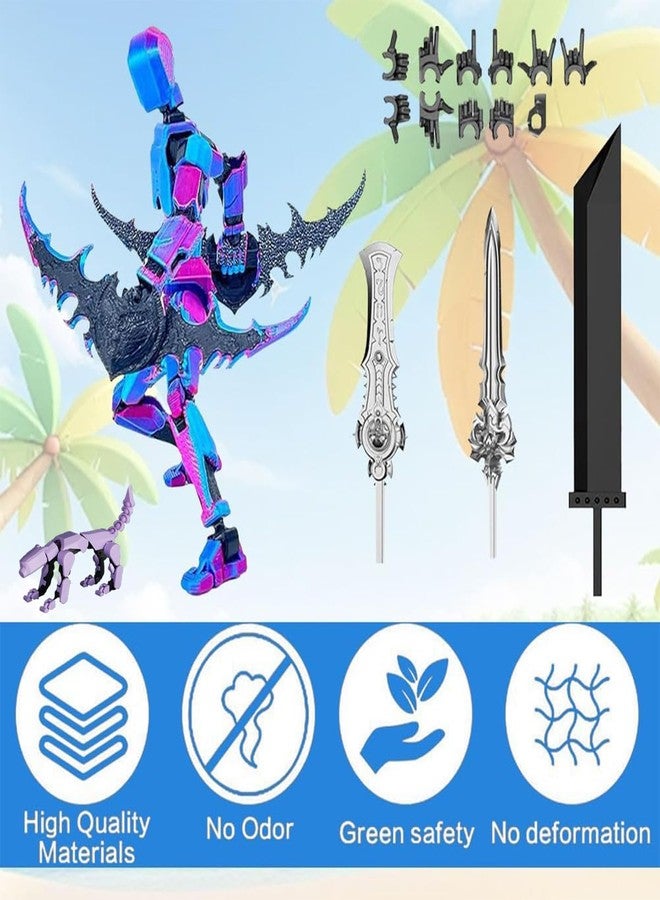 Vihaanta Dummy 13, T13 Action Figure, Action Figure,3D Printed T13 Multi-Jointed Movable, Dummy Hand Painted Figure, Desktop Decorations Game Gifts, (Laser Purple) - Image 4