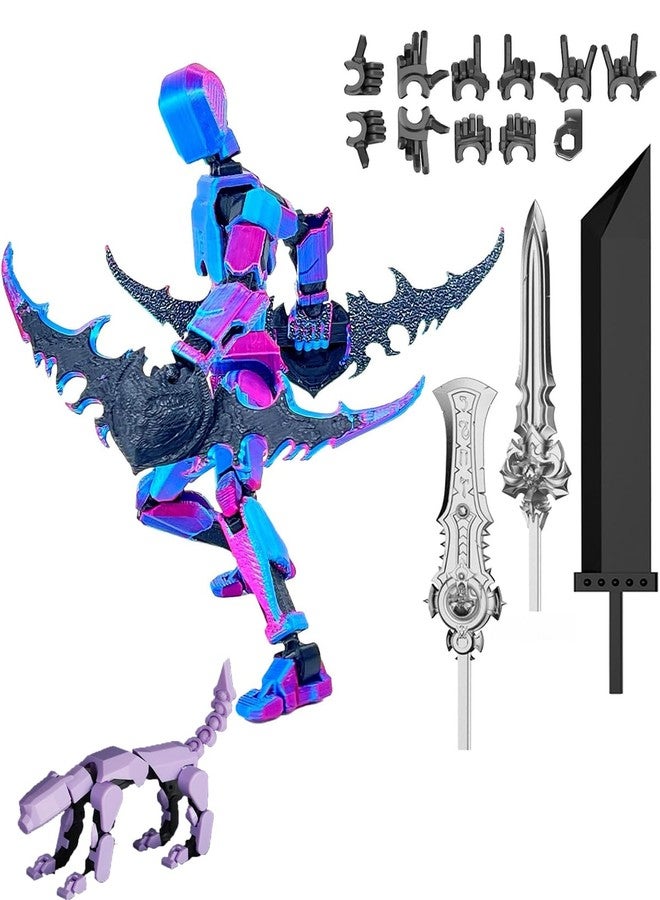 Vihaanta Dummy 13, T13 Action Figure, Action Figure,3D Printed T13 Multi-Jointed Movable, Dummy Hand Painted Figure, Desktop Decorations Game Gifts, (Laser Purple) - Image 1