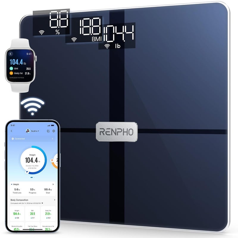 RENPHO WiFi Body Composition Scales for Body Weight with Baby Mode Bluetooth Body Fat Scale Digital Weighing Bathroom Smart Scale Body Composition Monitor with App for Fitness Elis Aspire - Image 1