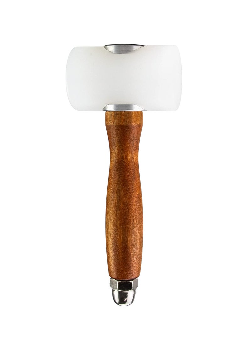 QWORK QWORK Leather Carving Hammer Mallet,DIY Leathercraft Mallet with Nylon T Head Wood Handle, Sew Leather Cowhide Tool  - Image 1