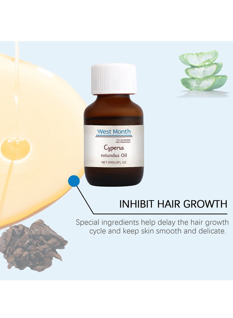 West&Month Cyperus Rotundus Oil, Cyperus Rotundus Oil For Hair Removal, Cyperus Rotundus Essential Oil, Cyperus Rotundus Oil Naturally, Organic Cypress Oil for Hair Removal (60ml) - Image 5