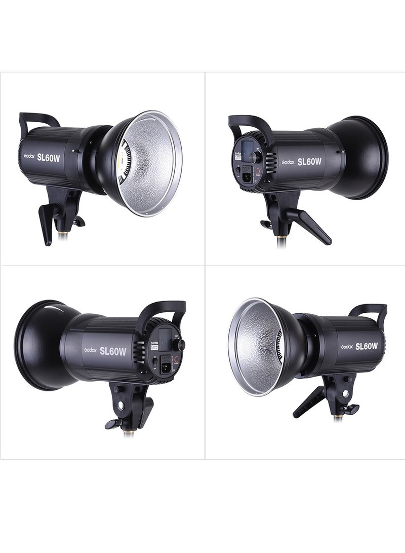 جودوكس جهاز إضاءة LED فيديو عالي القدرة Godox SL-60W بقوة 60 وات ودرجة حرارة لون 5600K مع قاعدة Bowens لاستوديو التصوير الفوتوغرافي وتسجيل الفيديو - الإصدار الأبيض - Image 5