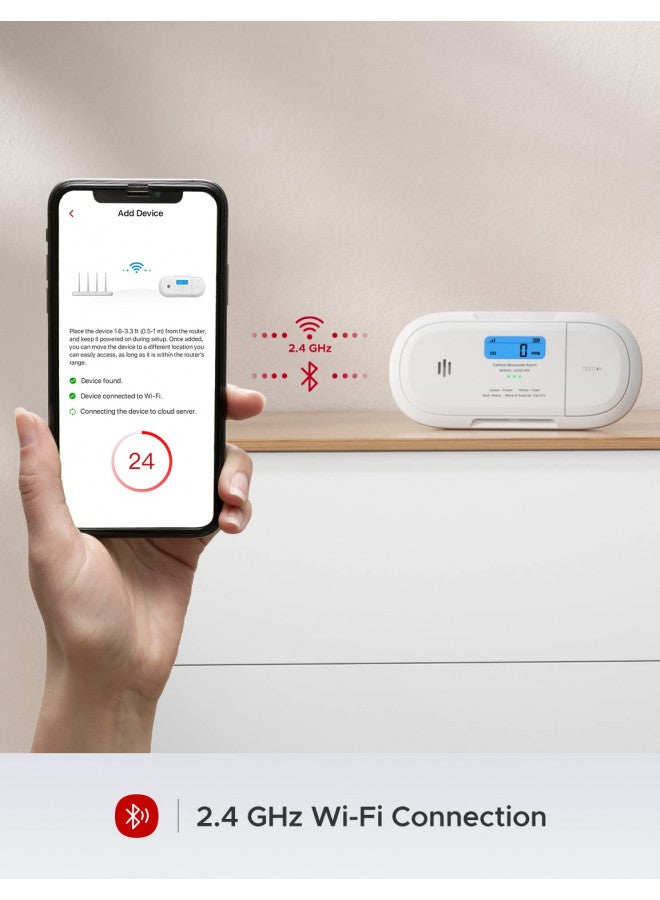 X-Sense Smart Carbon Monoxide Detector, Wi-Fi CO Detector, Real-Time Push Notifications via X-Sense Home Security App, Replaceable Battery,XC04-WX  - Image 2