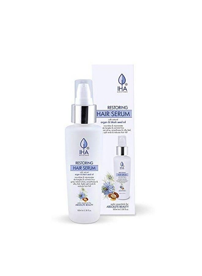 IHA Herbal Hair Serum For Silky And Smooth Hair Enriched With Argan And Black Seed Oil Anti Frizz And Anti Tangle Hair Serum Oil Natural Hair Moisturizing Serum For Men And Women 100 Ml  - Image 2