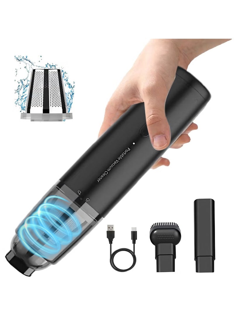 ARNOTEC Portable Car Vacuum Cleaner Air Duster Compact, Low Noise, Type-C Fast Charge Handheld Vacuum for Keyboard, Travel, Boats, Pet  - Image 1