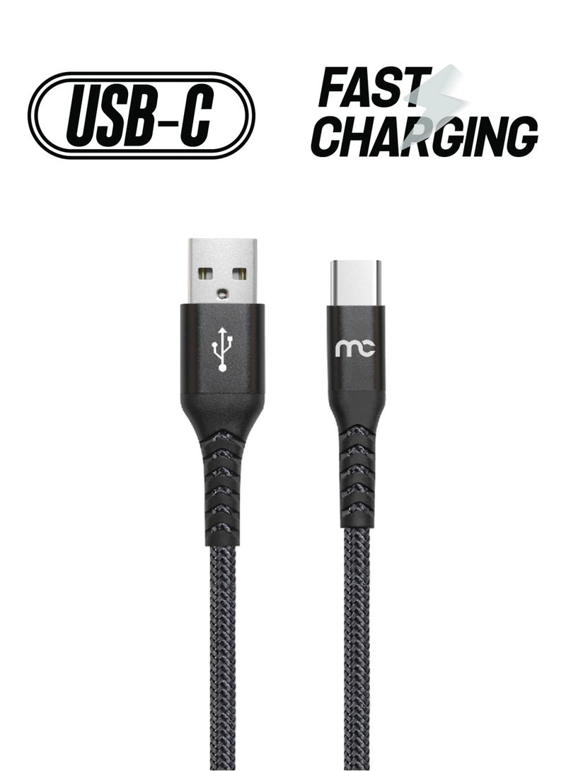 ماي كاندي كابل شحن ومزامنة بيانات من USB A إلى Type C أسود - Image 1