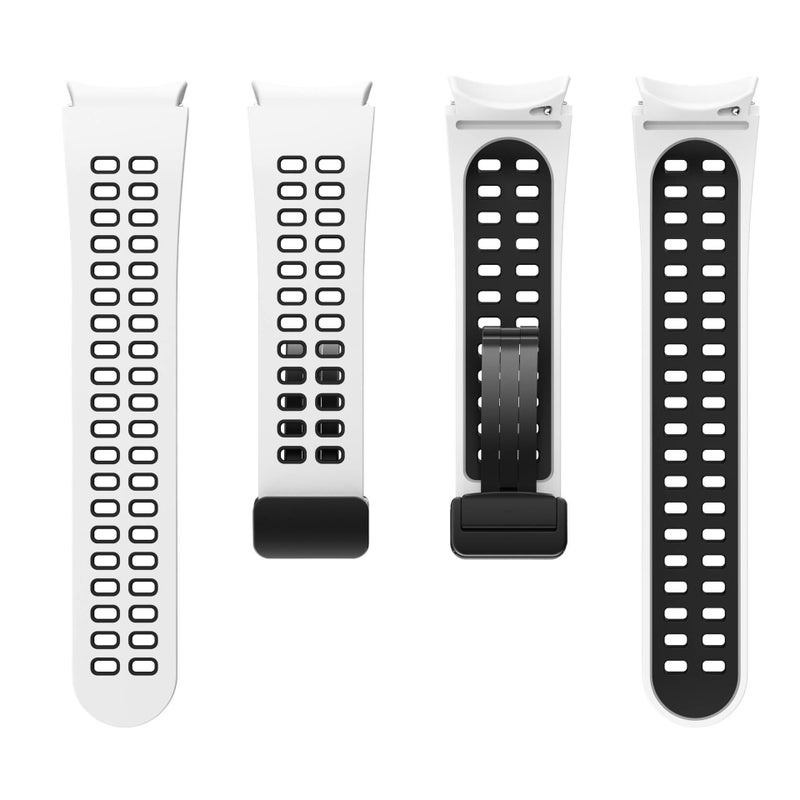 سوار ساعة ذكية باللون أسود قابل للتعديل رياضي من السيليكون متوافق مع Samsung Galaxy Watch 5 Pro بملاءمة قابلة للتعديل وحزام ناعم للاستبدال اليومي - Image 4